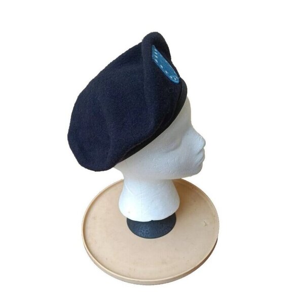 US ARMY Military Black 100% Wool Beret SIZE 6 7/8 Made USA - Picture 2 of 7
